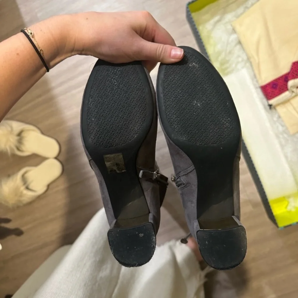 Tory Burch Charcoal Suede Over-the-Knee Boots